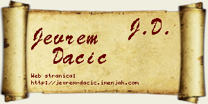 Jevrem Dačić vizit kartica
